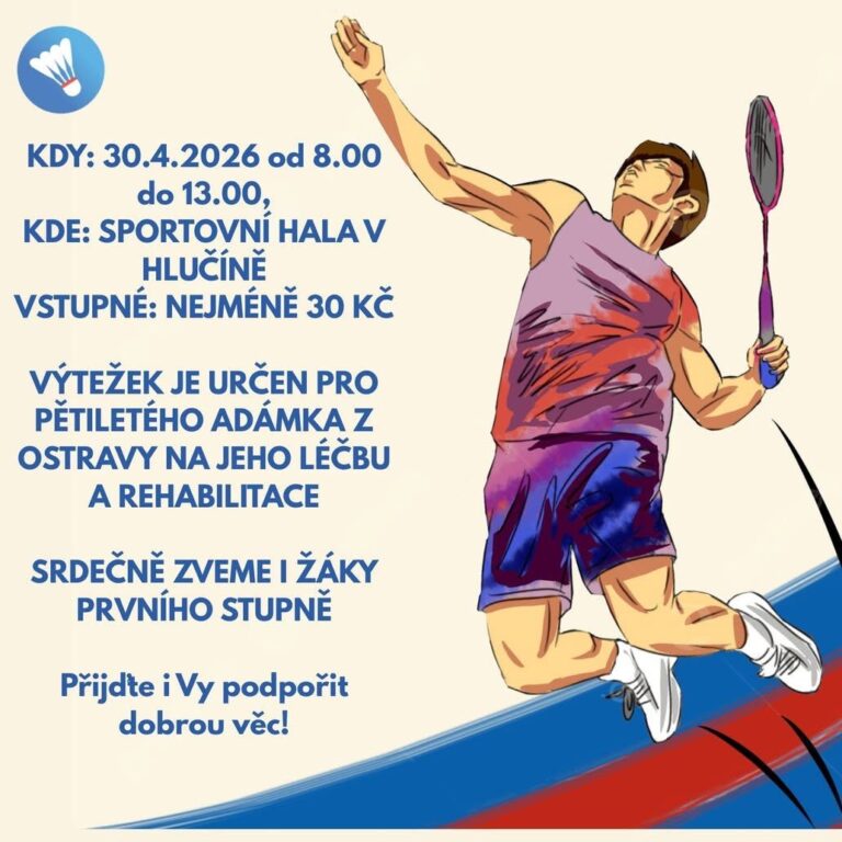 Badmintonový turnaj pro Adámka